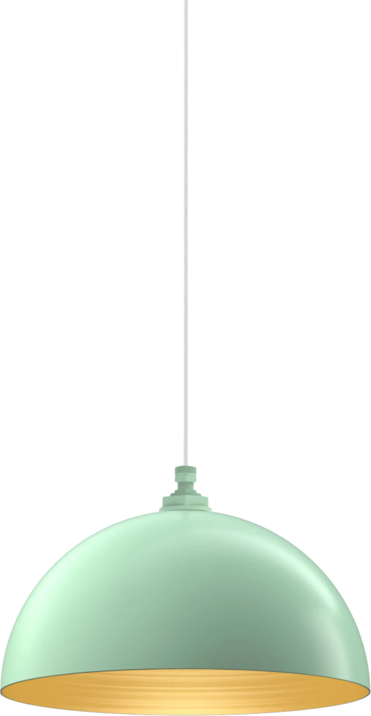 Brentwood Color Mint Green Interior Color Brass with a 4 ft White Cloth Cord