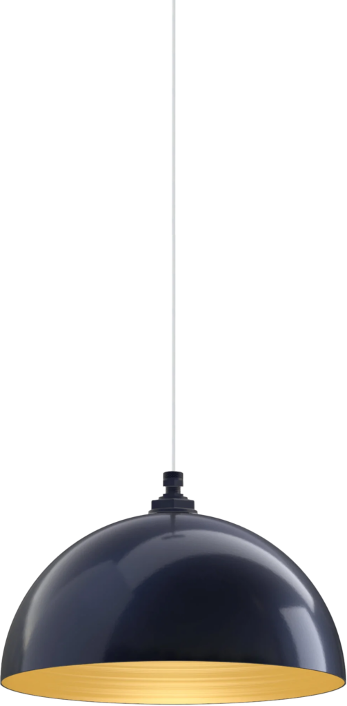 Brentwood Color Navy Blue Interior Color Brass with a 4 ft White Cloth Cord