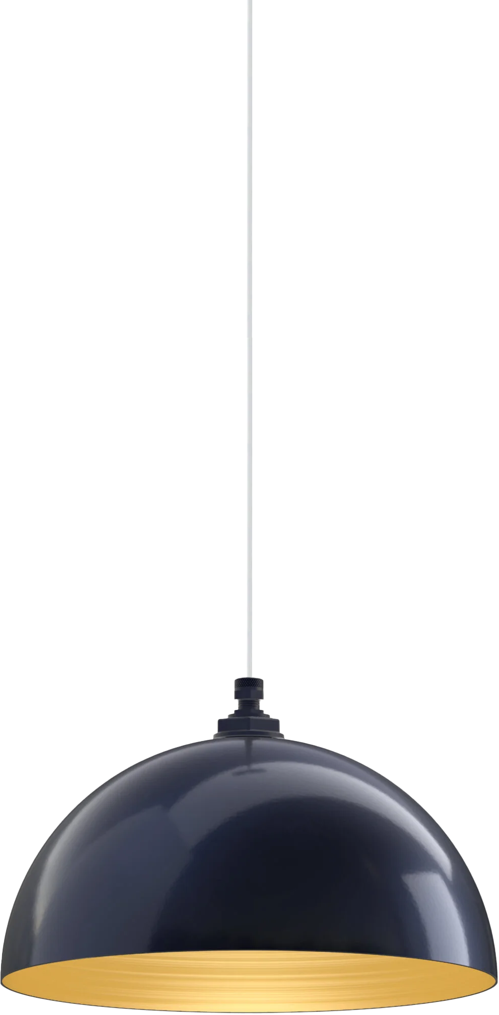 Brentwood Color Navy Blue Interior Color Brass with a 4 ft White Cloth Cord