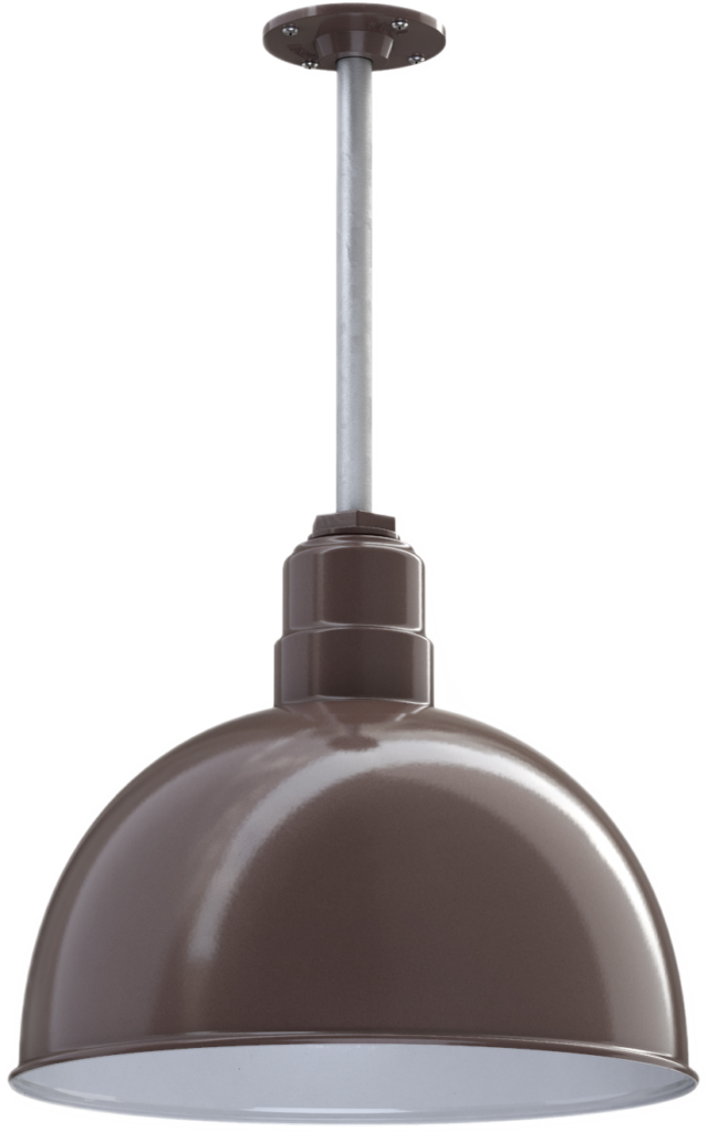 Rose Bowl Color Dark Bronze Interior Color White with a 12" Galvanized Stem