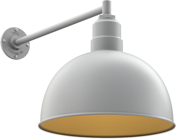 Hollywood Bowl Color Modern Gray Interior Color Brass with a 20" Straight Arm
