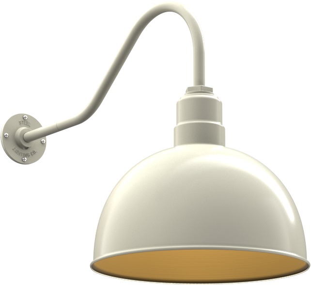 Hollywood Bowl Color Cream Interior Color Brass with a 23" Gooseneck