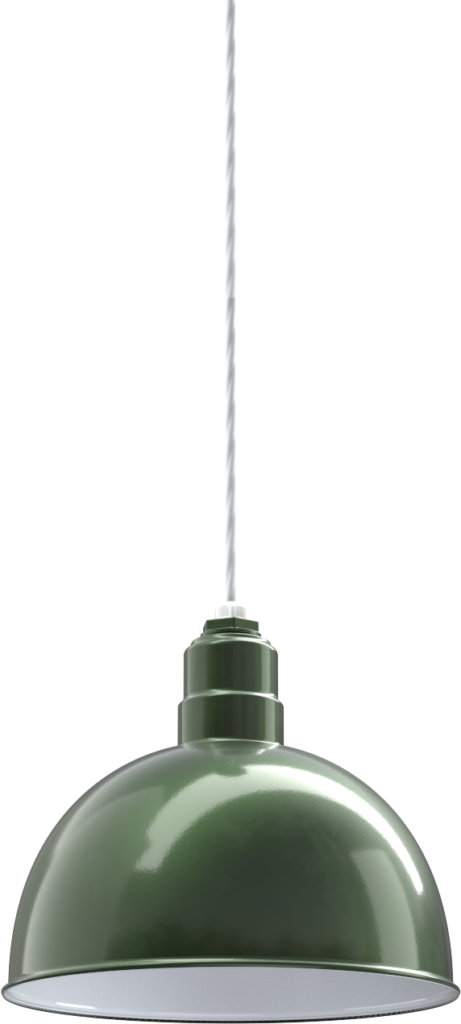 Rose Bowl Color Hunter Green Interior Color White with a 4 ft White Cord