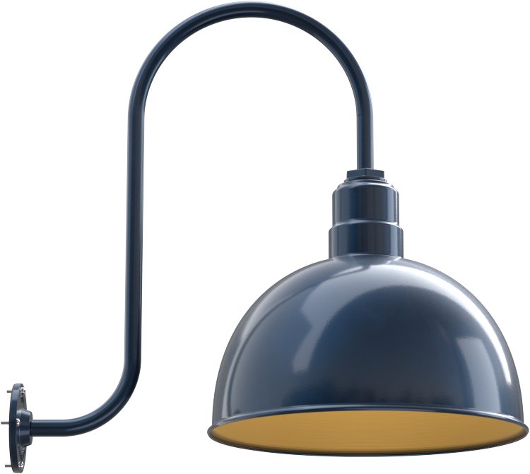 Hollywood Bowl Color Gray Blue Interior Color Brass with a Upward Sloping