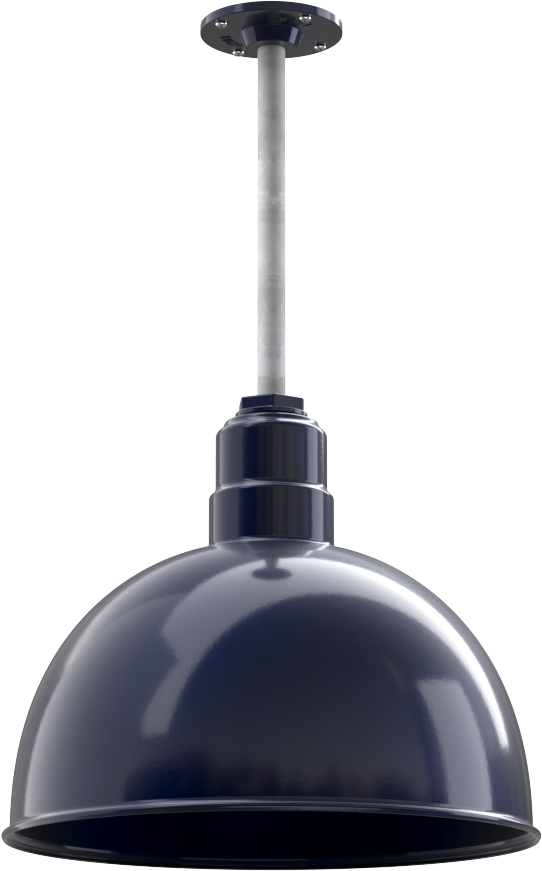 Rose Bowl Color Navy Blue Interior Color Navy Blue with a 12" Galvanized Stem