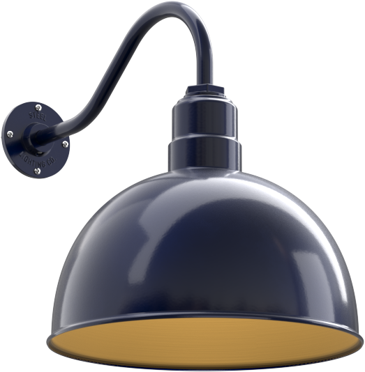 Hollywood Bowl Color Navy Blue Interior Color Brass with a 16" Gooseneck