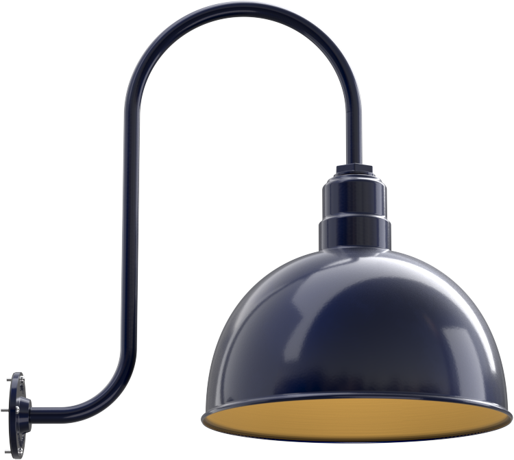 Hollywood Bowl Color Navy Blue Interior Color Brass with a Upward Sloping