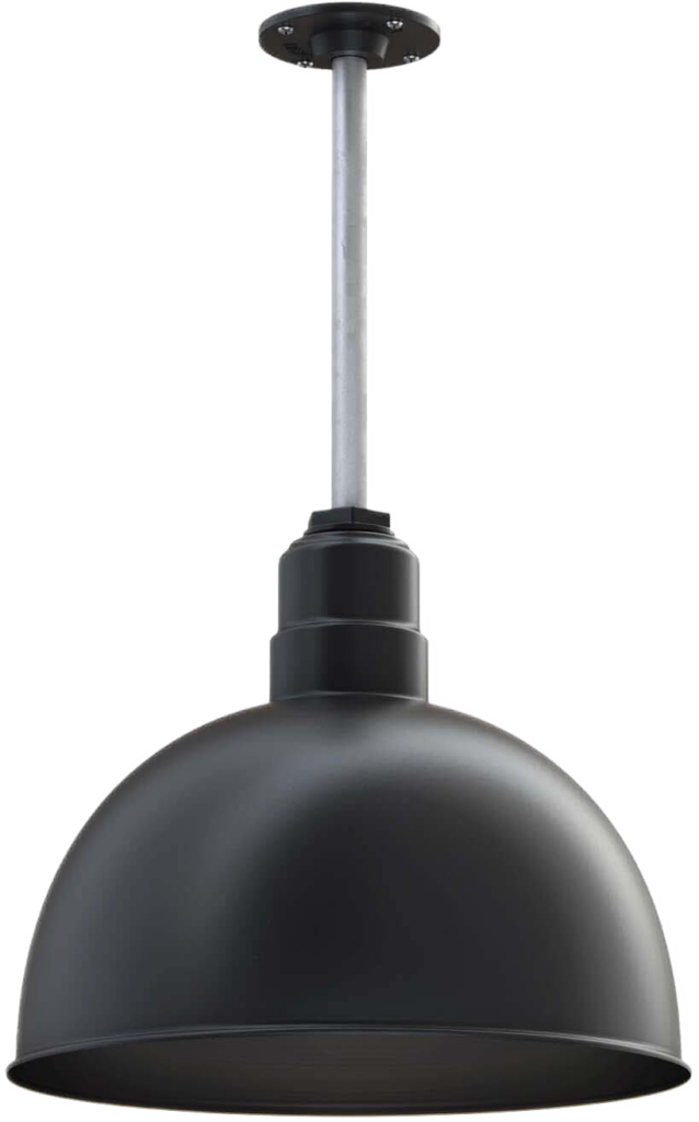 Rose Bowl Color Matte Black Interior Color Matte Black with a 12" Galvanized Stem