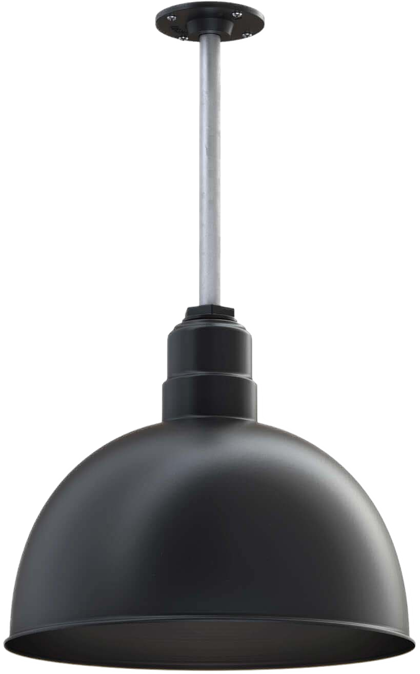 Rose Bowl Color Matte Black Interior Color Matte Black with a 12" Galvanized Stem