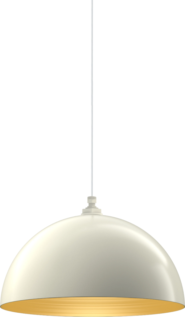 Melrose Color Cream Interior Color Brass with a 4 ft White Cloth Cord