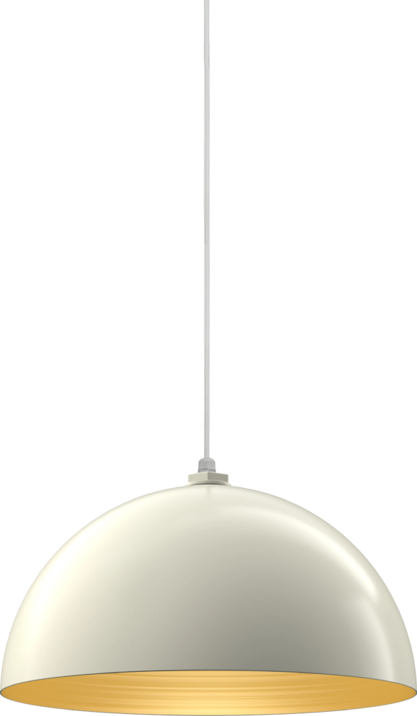 Melrose Color Cream Interior Color Brass with a 4 ft White Cord