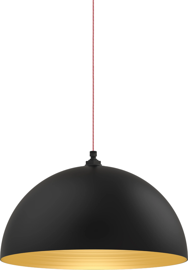Westwood Color Matte Black Interior Color Brass with a 4 ft Sprinkles Cloth Cord