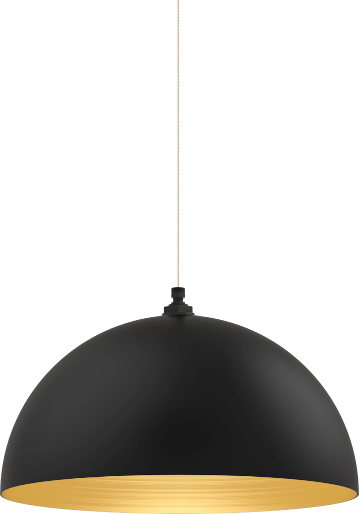 Westwood Color Matte Black Interior Color Brass with a 4 ft White Gold Cloth Cord