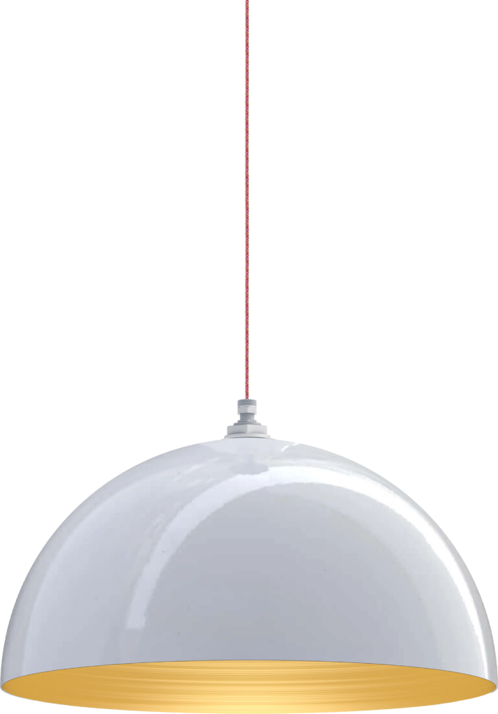 Westwood Color White Interior Color Brass with a 4 ft Sprinkles Cloth Cord