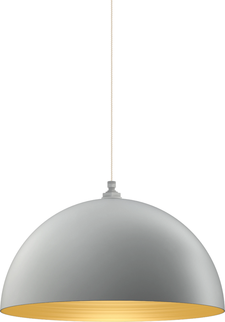 Westwood Color Modern Gray Interior Color Brass with a 4 ft White Gold Cloth Cord