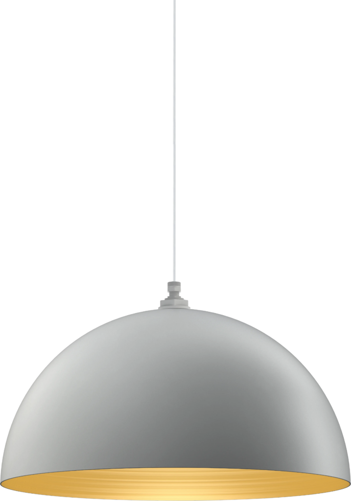 Westwood Color Modern Gray Interior Color Brass with a 4 ft White Cloth Cord
