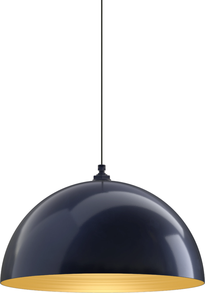Westwood Color Navy Blue Interior Color Brass with a 4-ft-Black-Cloth-Cord