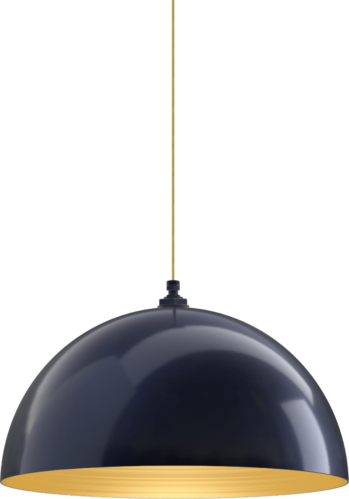 Westwood Color Navy Blue Interior Color Brass with a 4 ft Gold Cloth Cord