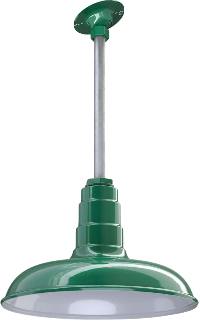 Malibu Color Green Interior Color White with a 12" Sloped Stem