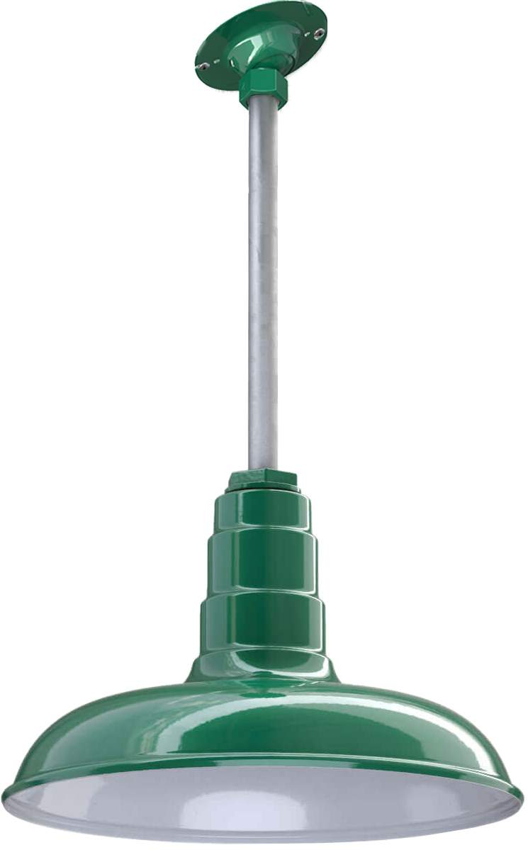 Malibu Color Green Interior Color White with a 12" Sloped Stem