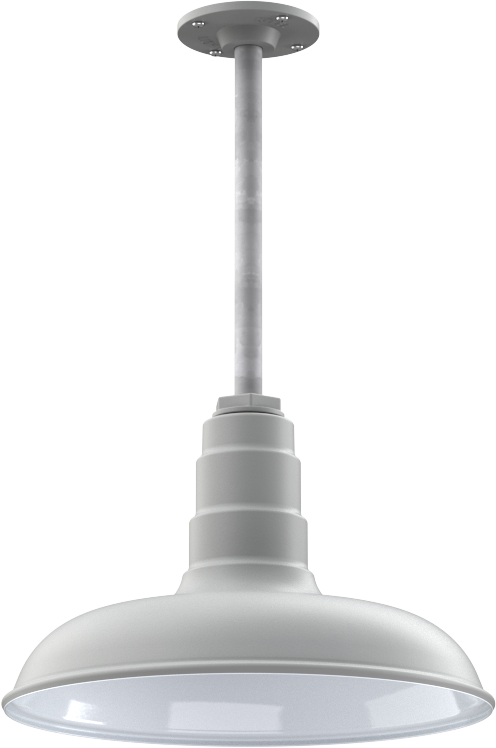 Malibu Color Modern Gray Interior Color White with a 12" Galvanized Stem