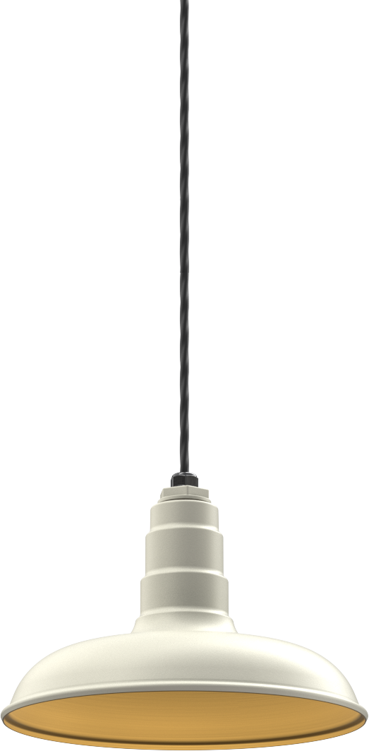 Malibu Color Cream Interior Color Brass with a 4 ft Black Cord