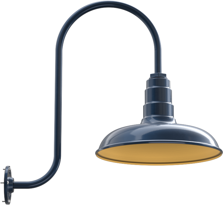 Topanga Color Gray Blue Interior Color Brass with a Upward Sloping