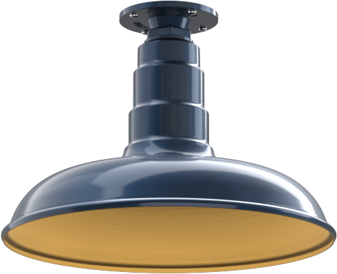 Malibu Color Gray Blue Interior Color Brass with a Flush Mount
