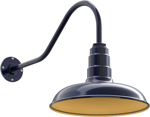 Topanga Color Navy Blue Interior Color Brass with a 23" Gooseneck