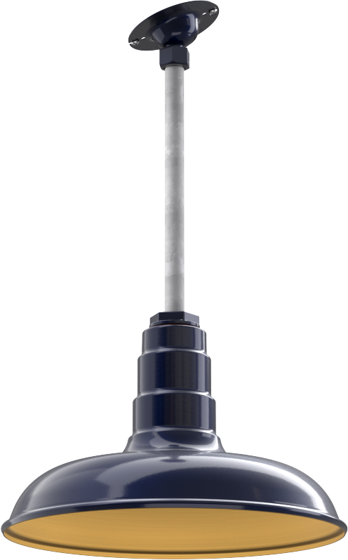 Malibu Color Navy Blue Interior Color Brass with a 12" Sloped Stem