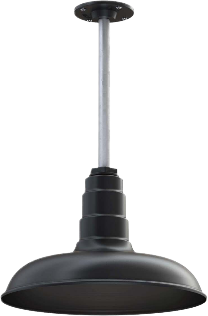 Malibu Color Matte Black Interior Color Matte Black with a 12" Galvanized Stem