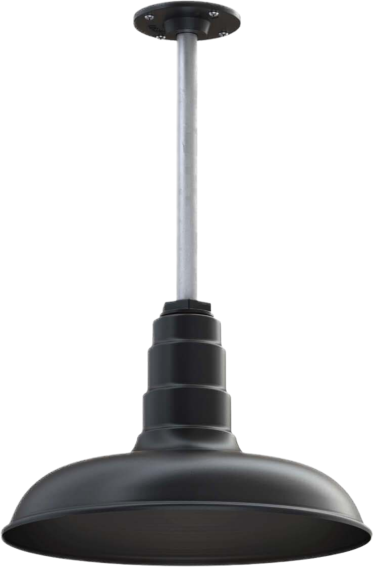 Malibu Color Matte Black Interior Color Matte Black with a 12" Galvanized Stem