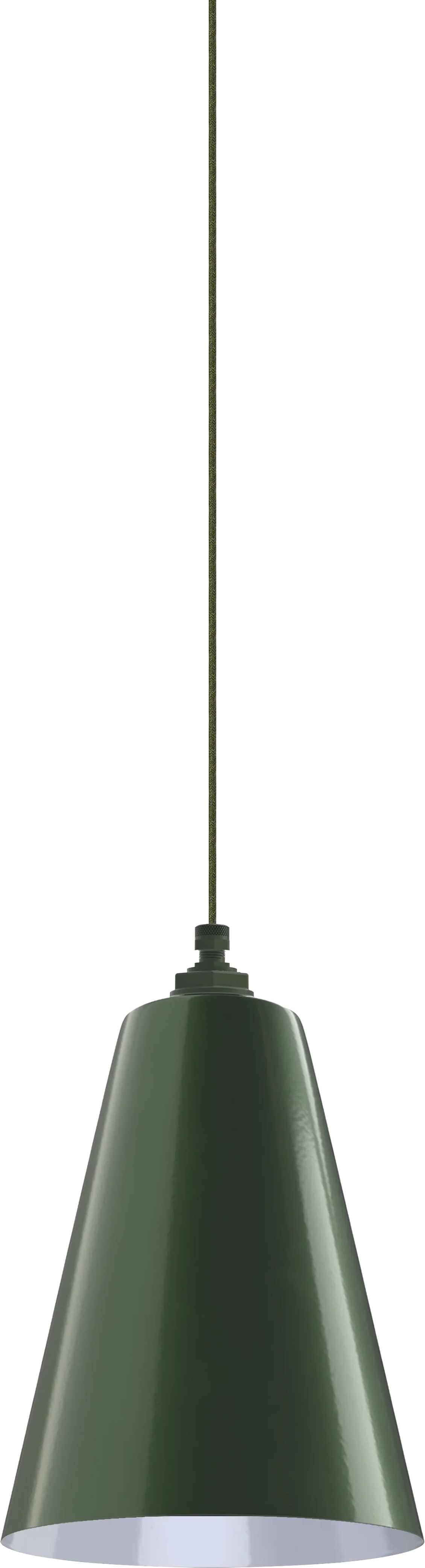 Laurel Color Hunter Green Interior Color White with a 4 ft Avocado Cloth Cord
