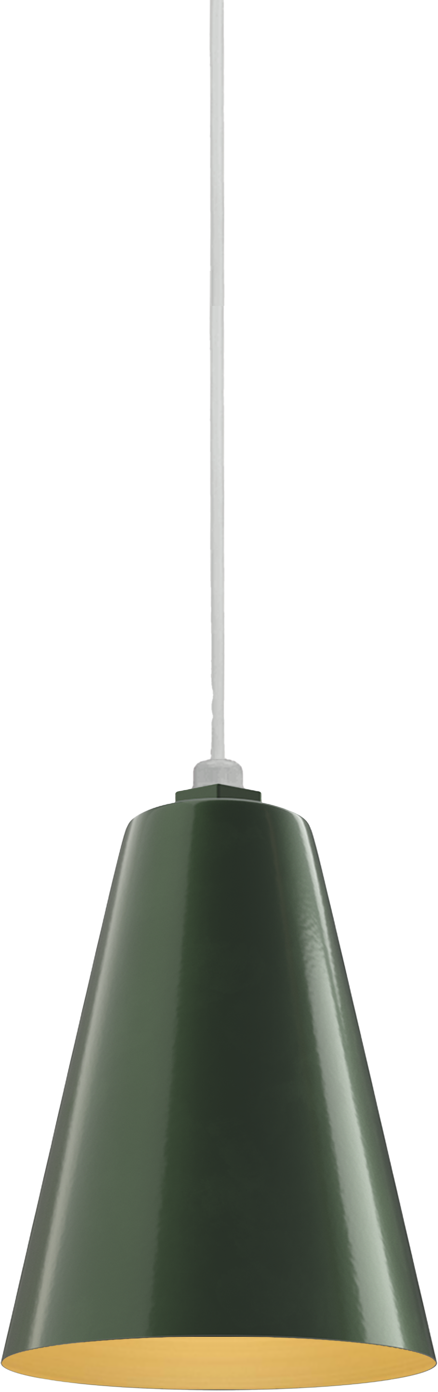 Laurel Color Hunter Green Interior Color Brass with a 4 ft White Cord