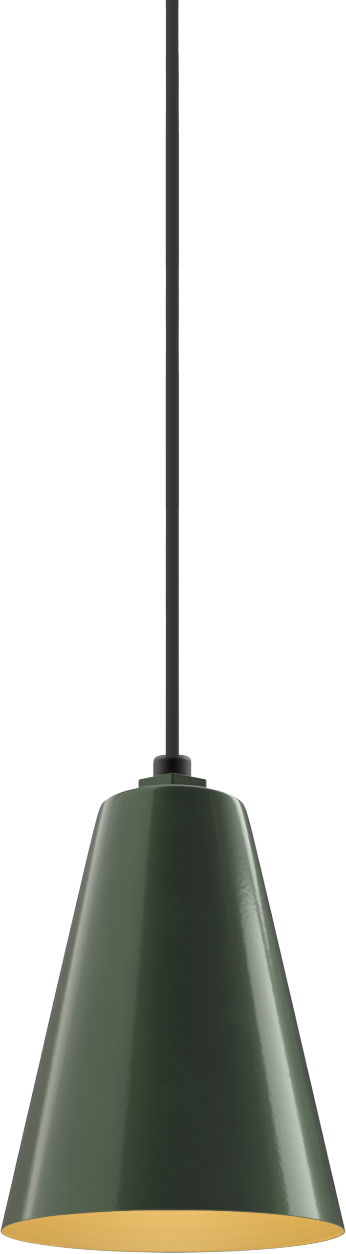 Laurel Color Hunter Green Interior Color Brass with a 4 ft Black Cord