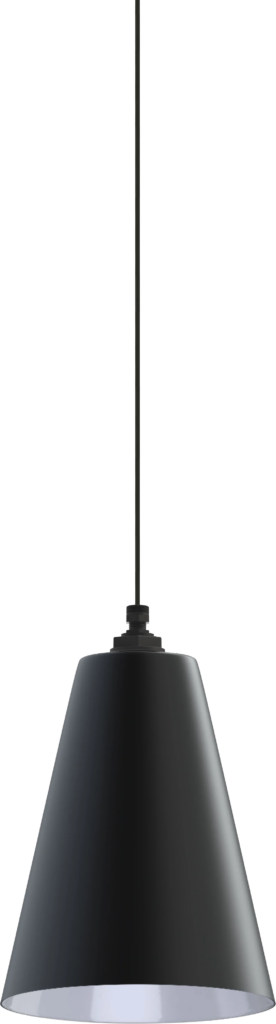 Laurel Color Matte Black Interior Color White with a 4-ft-Black-Cloth-Cord