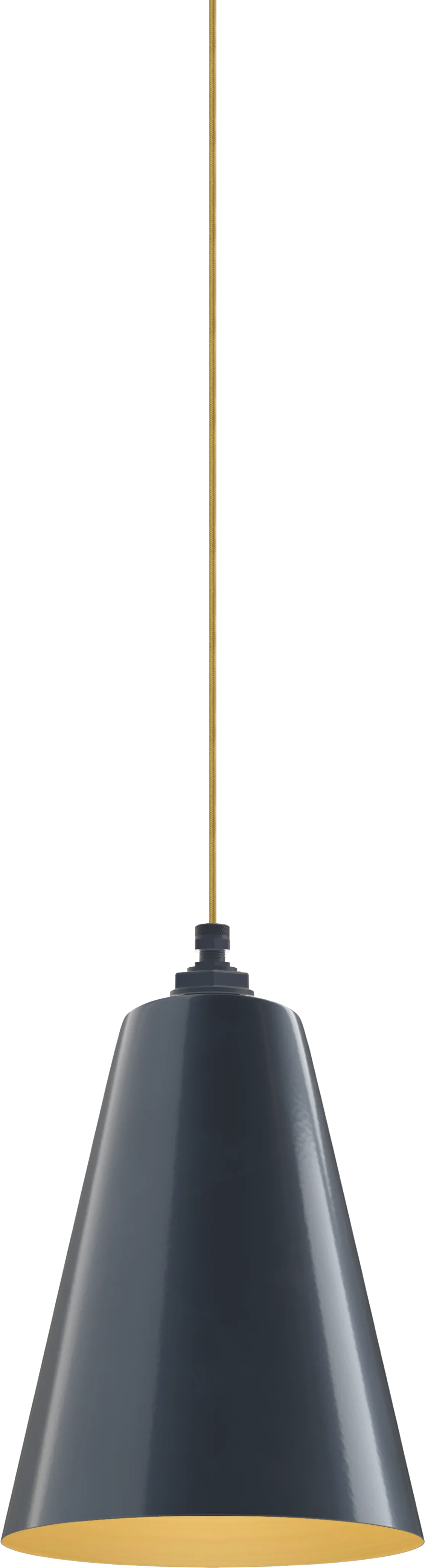 Laurel Color Gray Blue Interior Color Brass with a 4 ft Gold Cloth Cord