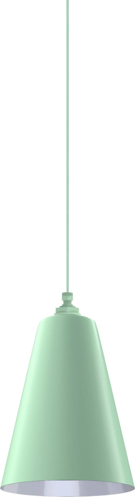 Laurel Color Mint Green Interior Color White with a 4 ft Mint Green Cloth Cord