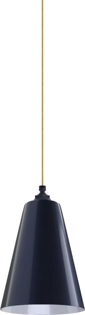 Laurel Color Navy Blue Interior Color White with a 4 ft Gold Cloth Cord