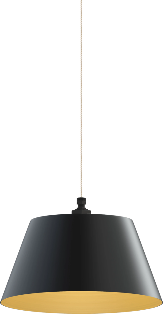 Magnolia Color Matte Black Interior Color Brass with a 4 ft White Gold Cloth Cord