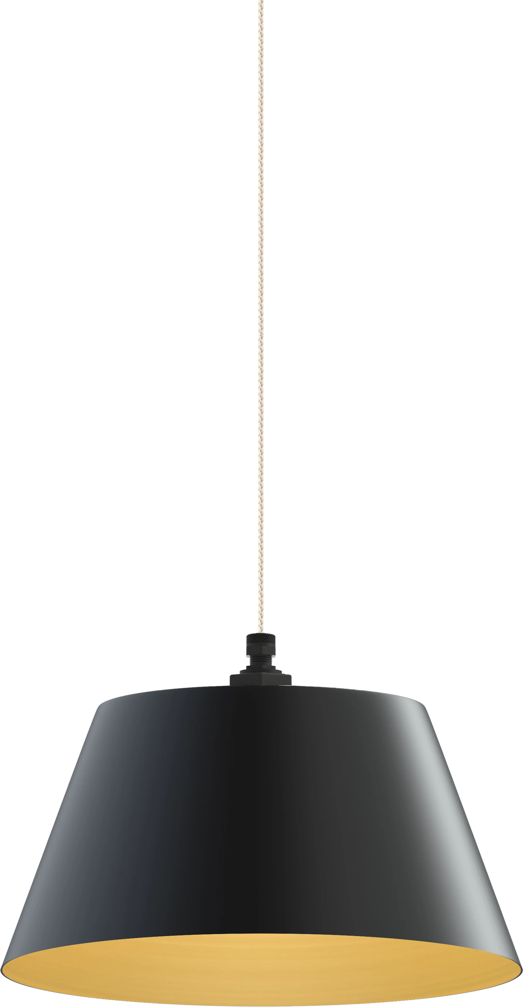 Magnolia Color Matte Black Interior Color Brass with a 4 ft White Gold Cloth Cord