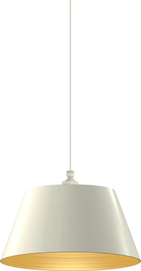 Magnolia Color Cream Interior Color Brass with a 4 ft White Gold Cloth Cord