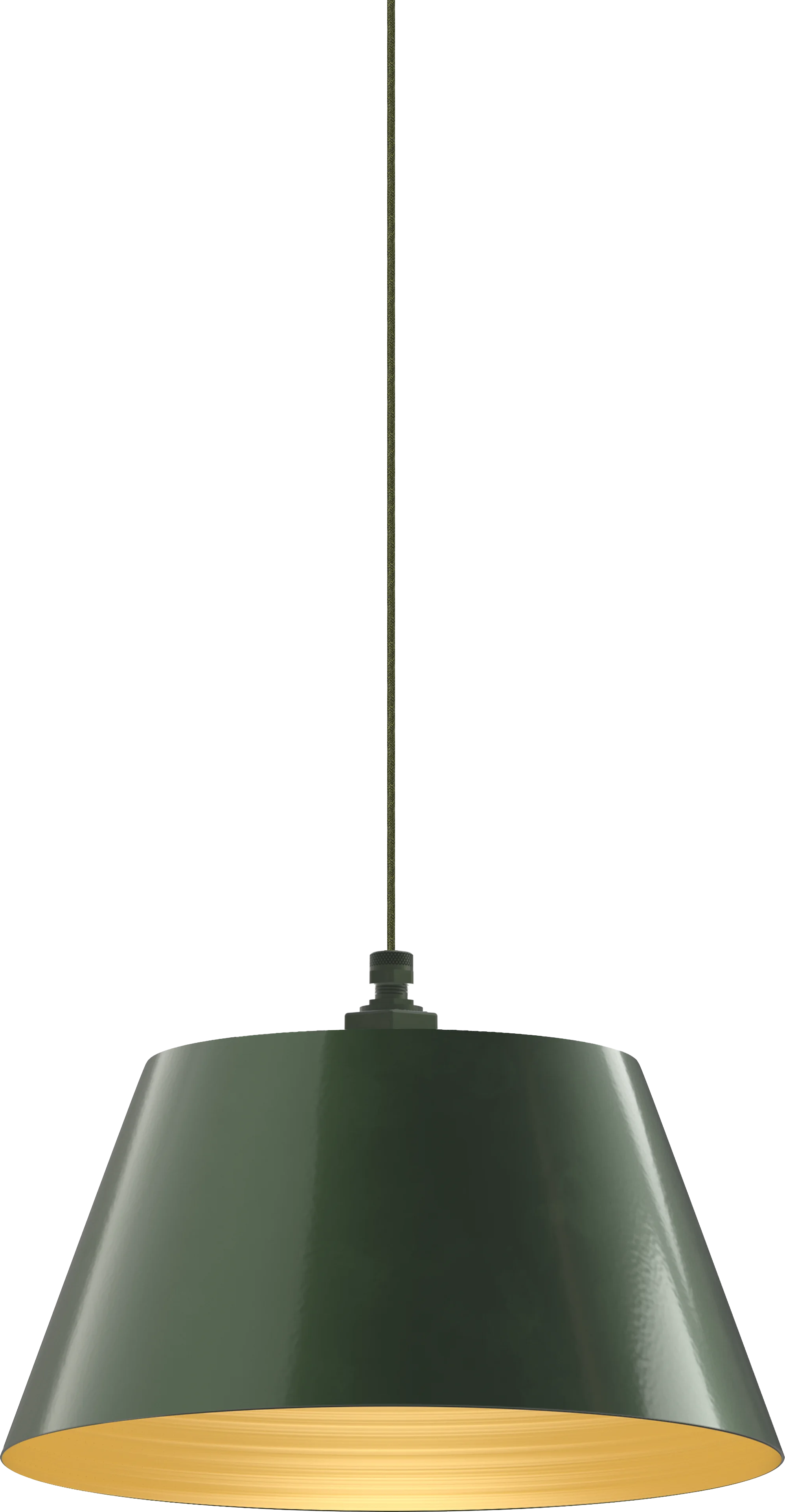 Magnolia Color Hunter Green Interior Color Brass with a 4 ft Avocado Cloth Cord