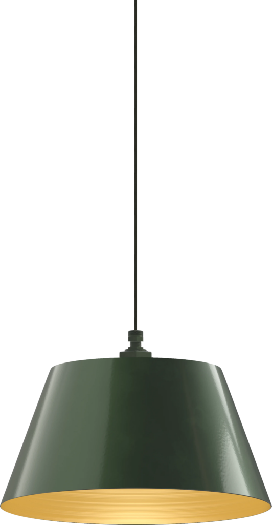 Magnolia Color Hunter Green Interior Color Brass with a 4-ft-Black-Cloth-Cord