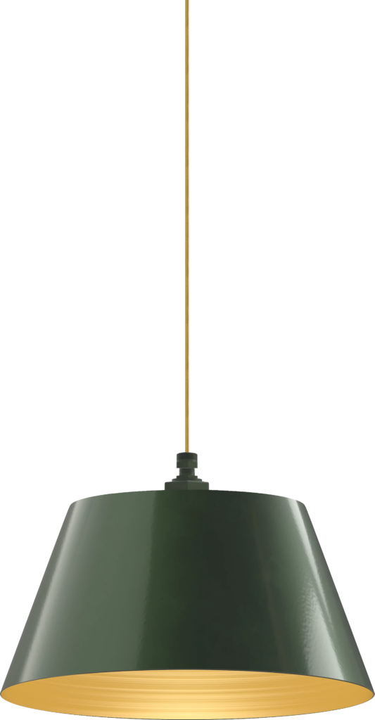 Magnolia Color Hunter Green Interior Color Brass with a 4 ft Gold Cloth Cord