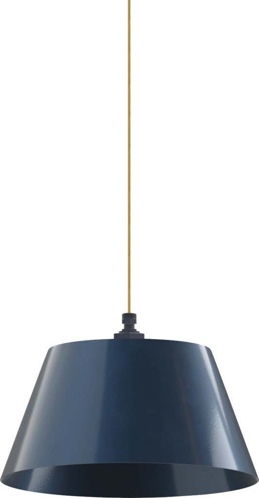Magnolia Color Gray Blue Interior Color Gray Blue with a 4 ft Gold Cloth Cord