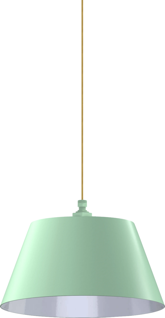 Magnolia Color Mint Green Interior Color White with a 4 ft Gold Cloth Cord