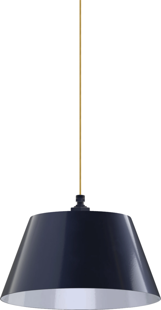 Magnolia Color Navy Blue Interior Color White with a 4 ft Gold Cloth Cord