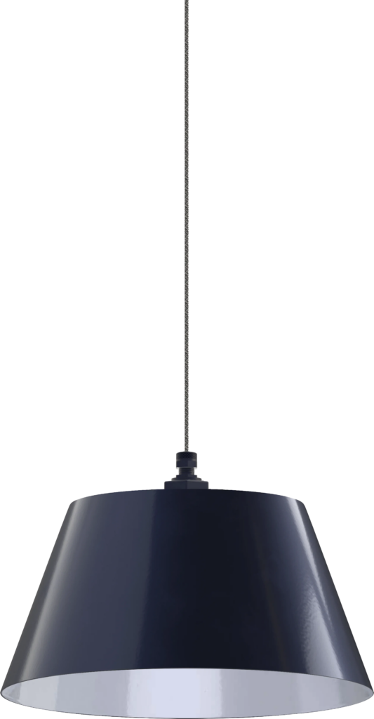 Magnolia Color Navy Blue Interior Color White with a 4 ft Gray Tweed Cloth Cord