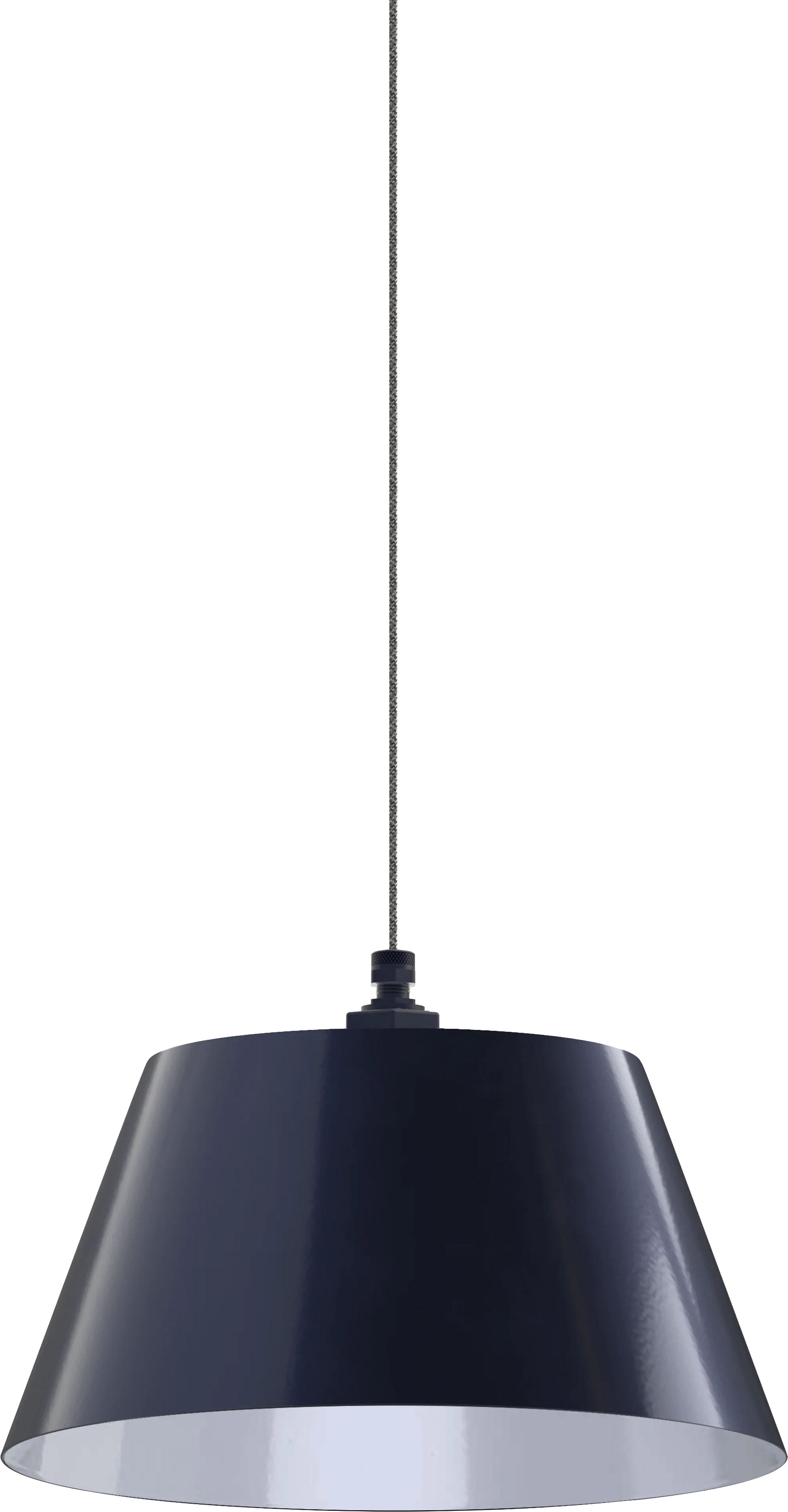 Magnolia Color Navy Blue Interior Color White with a 4 ft Gray Tweed Cloth Cord